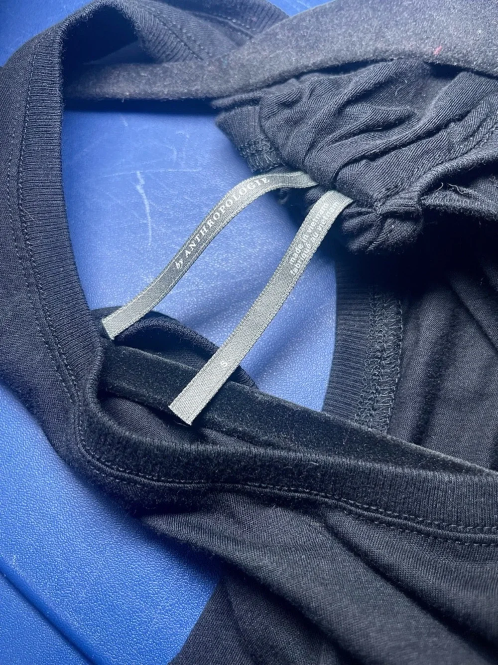 By Anthropologie Black Draped Knot Racerback Tank Top Sleeveless Size Small - Picture 12 of 14